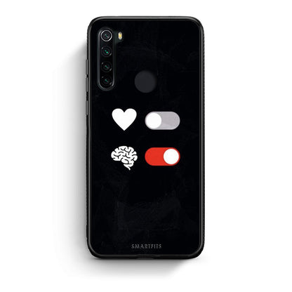 Xiaomi Redmi Note 8 Heart Vs Brain Θήκη Αγίου Βαλεντίνου από τη Smartfits με σχέδιο στο πίσω μέρος και μαύρο περίβλημα | Smartphone case with colorful back and black bezels by Smartfits