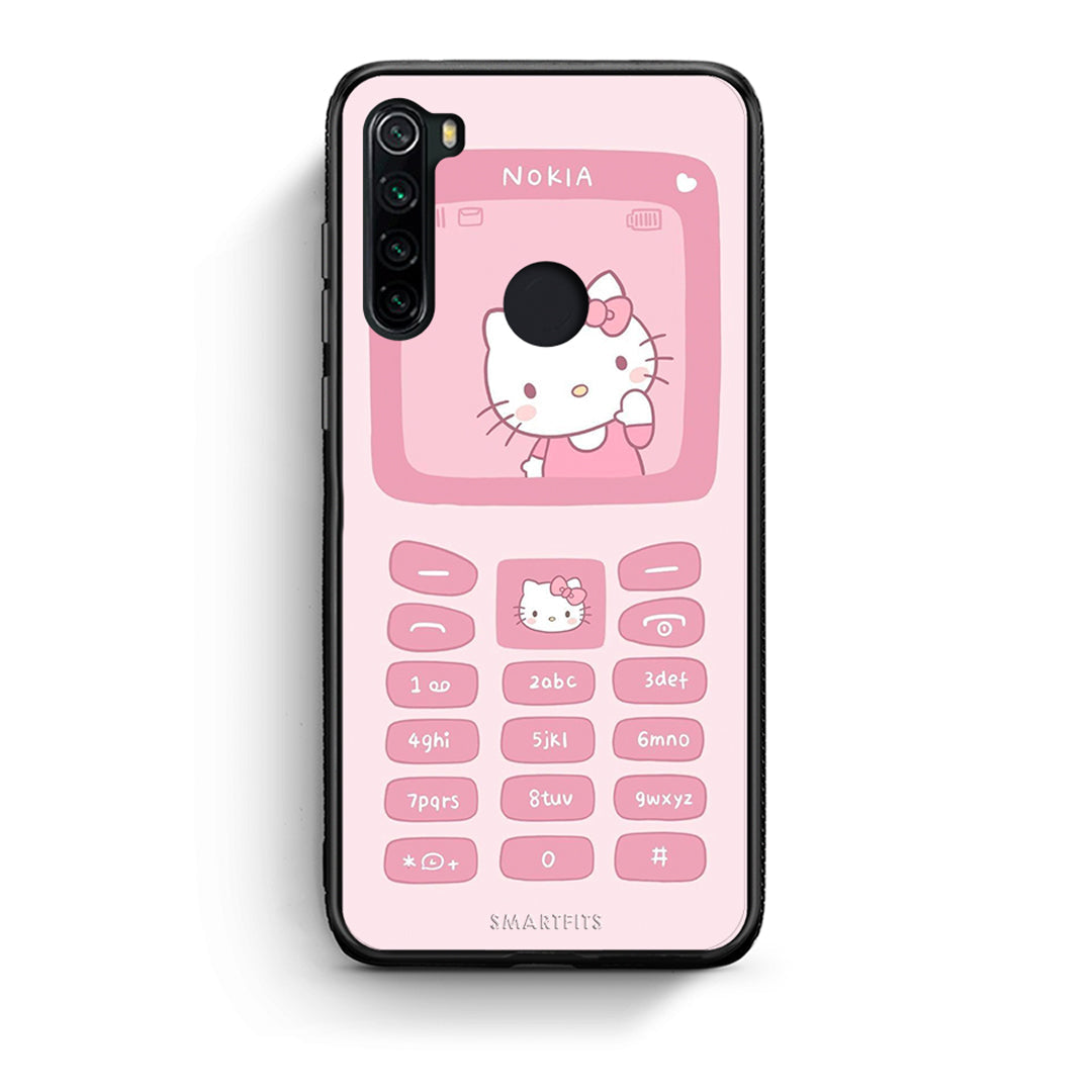 Xiaomi Redmi Note 8 Hello Kitten Θήκη Αγίου Βαλεντίνου από τη Smartfits με σχέδιο στο πίσω μέρος και μαύρο περίβλημα | Smartphone case with colorful back and black bezels by Smartfits