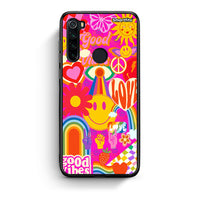 Thumbnail for Xiaomi Redmi Note 8 Hippie Love θήκη από τη Smartfits με σχέδιο στο πίσω μέρος και μαύρο περίβλημα | Smartphone case with colorful back and black bezels by Smartfits