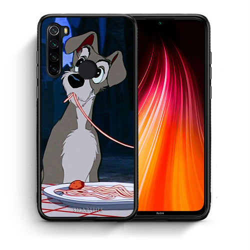 Θήκη Αγίου Βαλεντίνου Xiaomi Redmi Note 8 Lady And Tramp 1 από τη Smartfits με σχέδιο στο πίσω μέρος και μαύρο περίβλημα | Xiaomi Redmi Note 8 Lady And Tramp 1 case with colorful back and black bezels