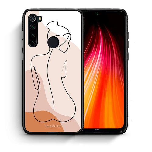 Θήκη Xiaomi Redmi Note 8 LineArt Woman από τη Smartfits με σχέδιο στο πίσω μέρος και μαύρο περίβλημα | Xiaomi Redmi Note 8 LineArt Woman case with colorful back and black bezels