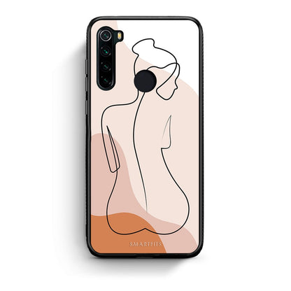 Xiaomi Redmi Note 8 LineArt Woman θήκη από τη Smartfits με σχέδιο στο πίσω μέρος και μαύρο περίβλημα | Smartphone case with colorful back and black bezels by Smartfits