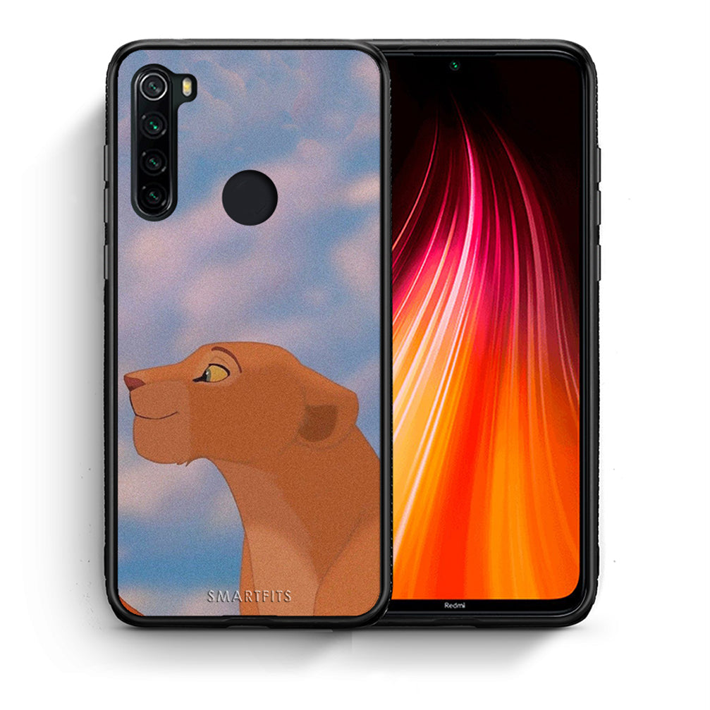 Θήκη Αγίου Βαλεντίνου Xiaomi Redmi Note 8 Lion Love 2 από τη Smartfits με σχέδιο στο πίσω μέρος και μαύρο περίβλημα | Xiaomi Redmi Note 8 Lion Love 2 case with colorful back and black bezels