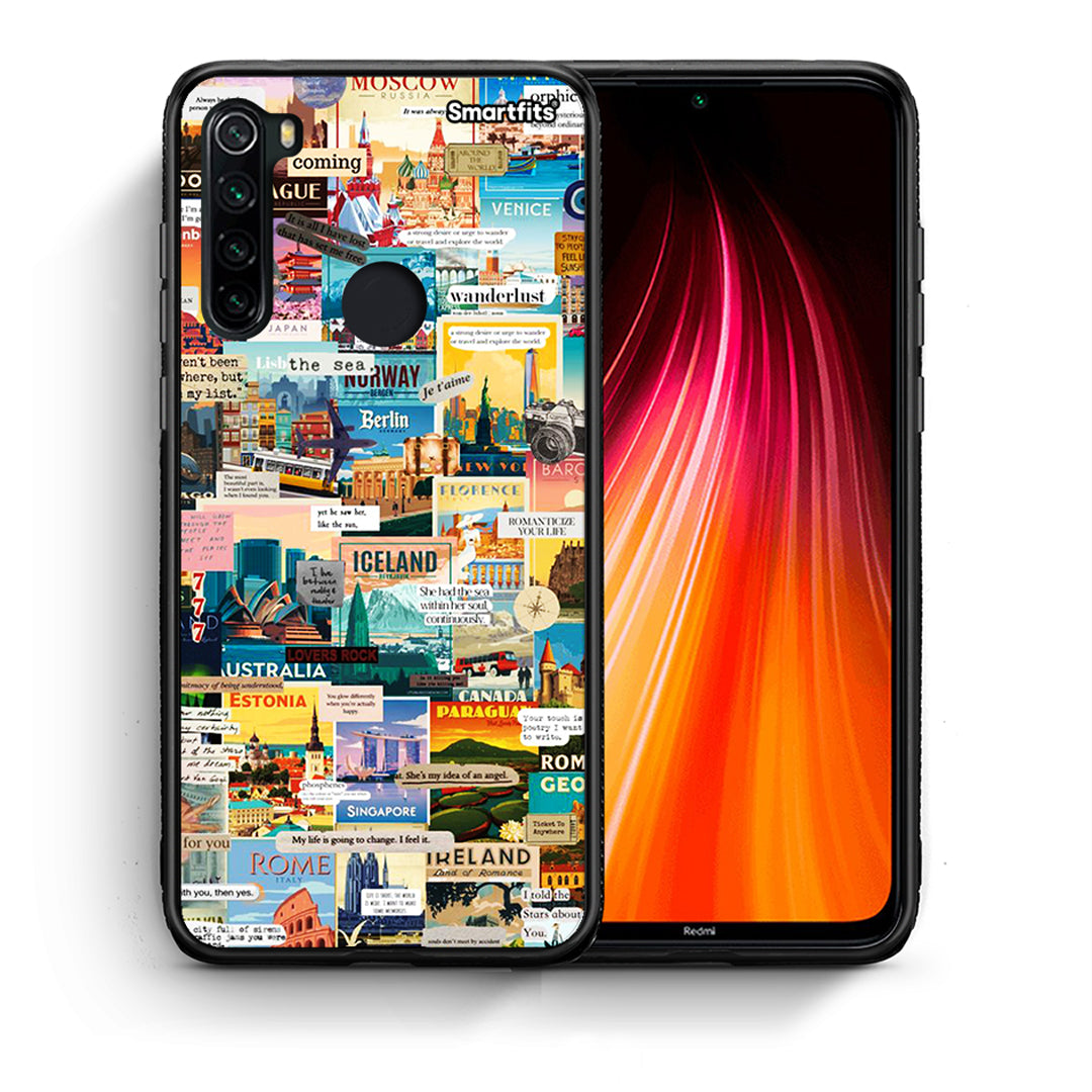 Θήκη Xiaomi Redmi Note 8 Live To Travel από τη Smartfits με σχέδιο στο πίσω μέρος και μαύρο περίβλημα | Xiaomi Redmi Note 8 Live To Travel case with colorful back and black bezels