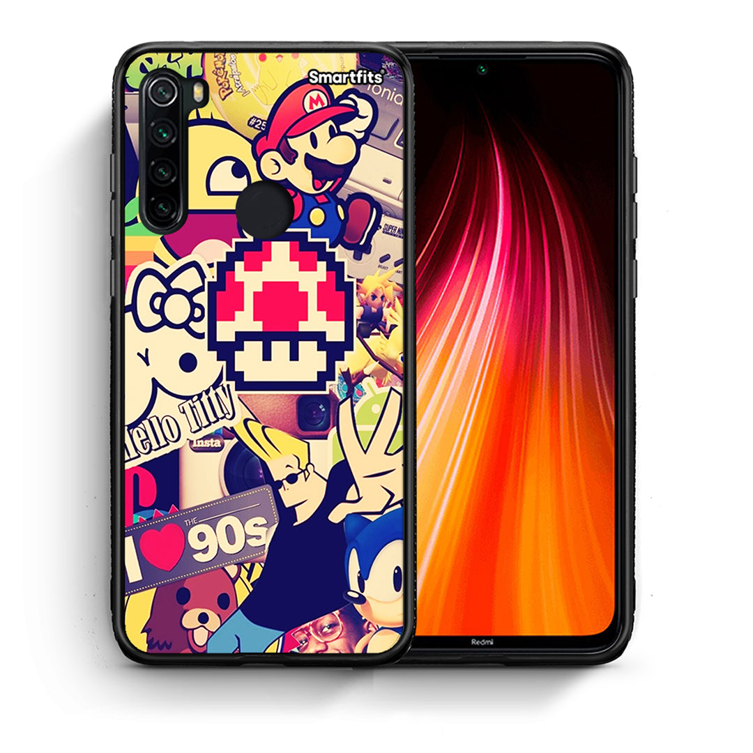 Θήκη Xiaomi Redmi Note 8 Love The 90s από τη Smartfits με σχέδιο στο πίσω μέρος και μαύρο περίβλημα | Xiaomi Redmi Note 8 Love The 90s case with colorful back and black bezels