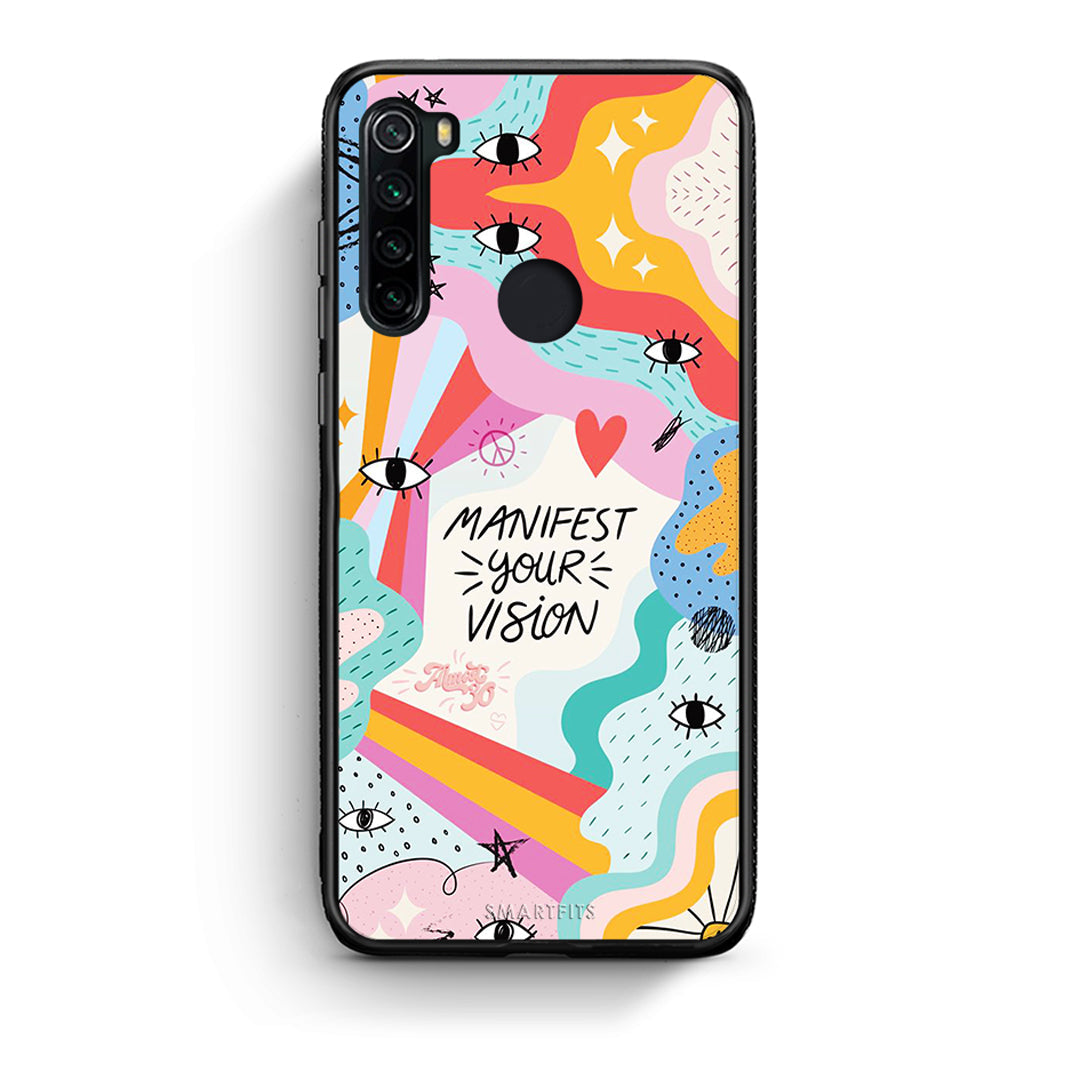 Xiaomi Redmi Note 8 Manifest Your Vision θήκη από τη Smartfits με σχέδιο στο πίσω μέρος και μαύρο περίβλημα | Smartphone case with colorful back and black bezels by Smartfits