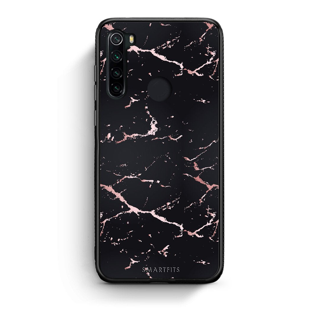 4 - Xiaomi Redmi Note 8 Black Rosegold Marble case, cover, bumper