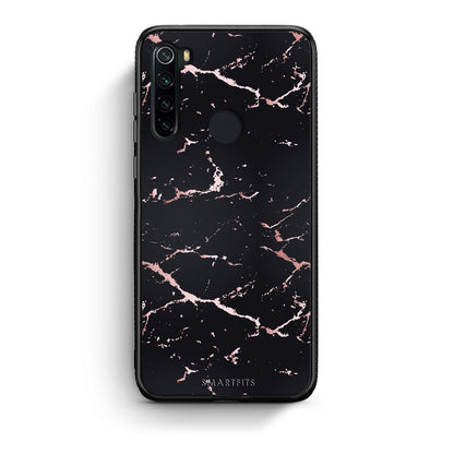4 - Xiaomi Redmi Note 8 Black Rosegold Marble case, cover, bumper