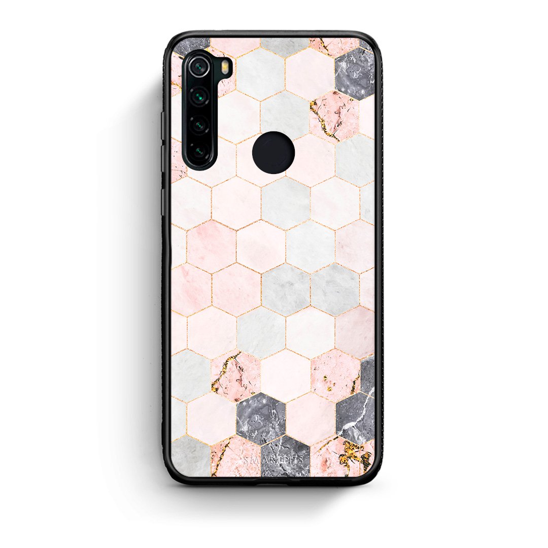 4 - Xiaomi Redmi Note 8 Hexagon Pink Marble case, cover, bumper