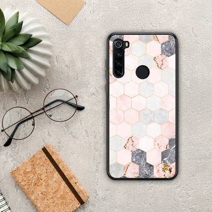 Marble Hexagon Pink - Xiaomi Redmi Note 8 θήκη