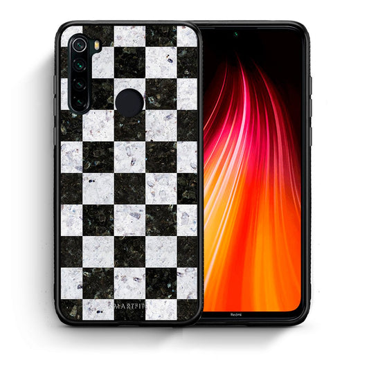 Θήκη Xiaomi Redmi Note 8 Square Geometric Marble από τη Smartfits με σχέδιο στο πίσω μέρος και μαύρο περίβλημα | Xiaomi Redmi Note 8 Square Geometric Marble case with colorful back and black bezels