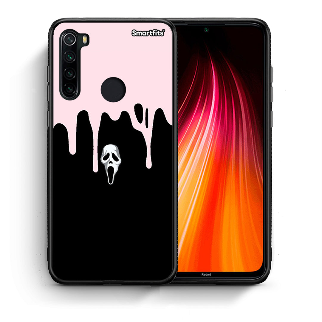 Θήκη Xiaomi Redmi Note 8 Melting Halloween Mask από τη Smartfits με σχέδιο στο πίσω μέρος και μαύρο περίβλημα | Xiaomi Redmi Note 8 Melting Halloween Mask case with colorful back and black bezels