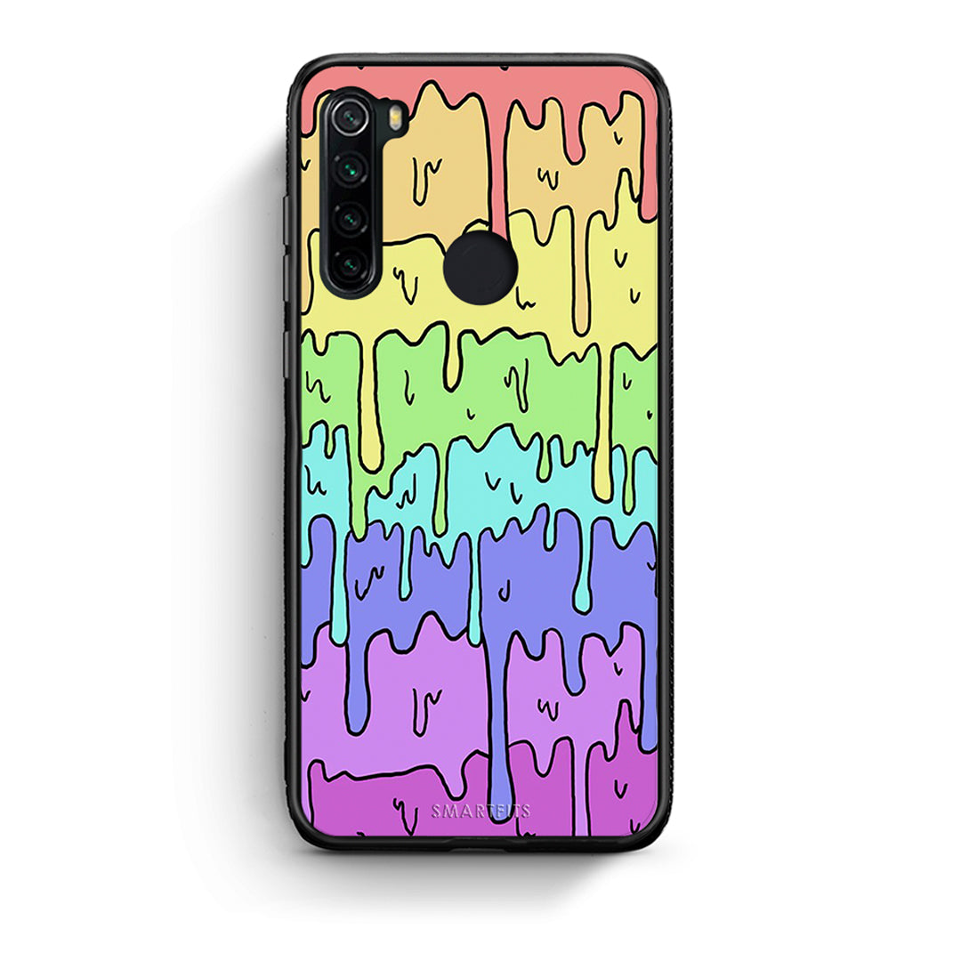Xiaomi Redmi Note 8 Melting Rainbow θήκη από τη Smartfits με σχέδιο στο πίσω μέρος και μαύρο περίβλημα | Smartphone case with colorful back and black bezels by Smartfits