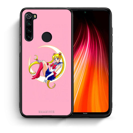 Θήκη Xiaomi Redmi Note 8 Moon Girl από τη Smartfits με σχέδιο στο πίσω μέρος και μαύρο περίβλημα | Xiaomi Redmi Note 8 Moon Girl case with colorful back and black bezels