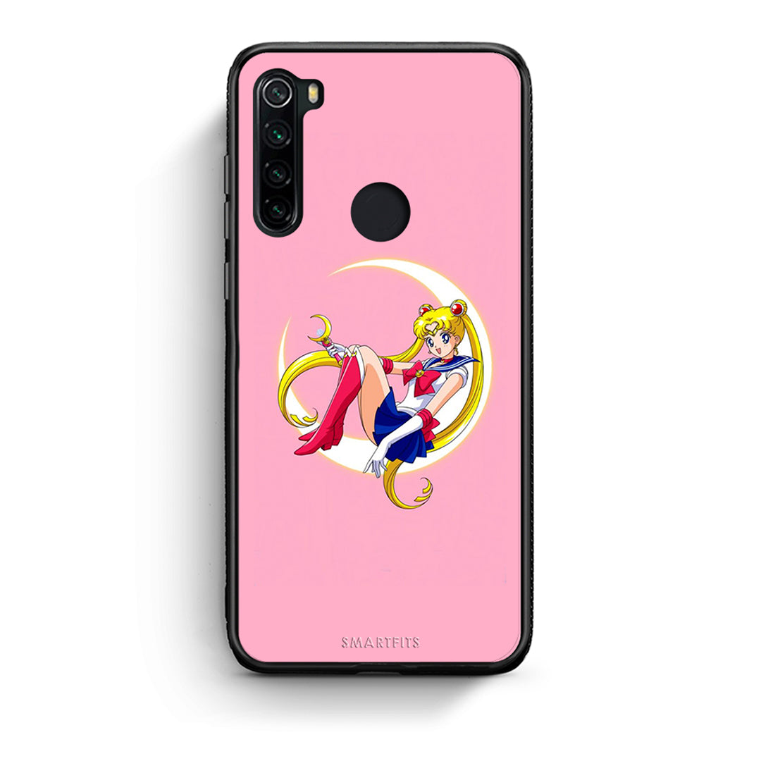 Xiaomi Redmi Note 8 Moon Girl θήκη από τη Smartfits με σχέδιο στο πίσω μέρος και μαύρο περίβλημα | Smartphone case with colorful back and black bezels by Smartfits