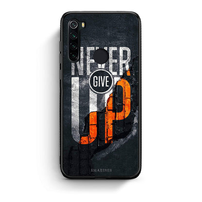 Xiaomi Redmi Note 8 Never Give Up Θήκη Αγίου Βαλεντίνου από τη Smartfits με σχέδιο στο πίσω μέρος και μαύρο περίβλημα | Smartphone case with colorful back and black bezels by Smartfits