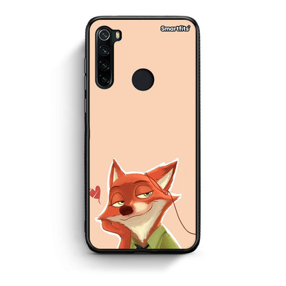 Xiaomi Redmi Note 8 Nick Wilde And Judy Hopps Love 1 θήκη από τη Smartfits με σχέδιο στο πίσω μέρος και μαύρο περίβλημα | Smartphone case with colorful back and black bezels by Smartfits