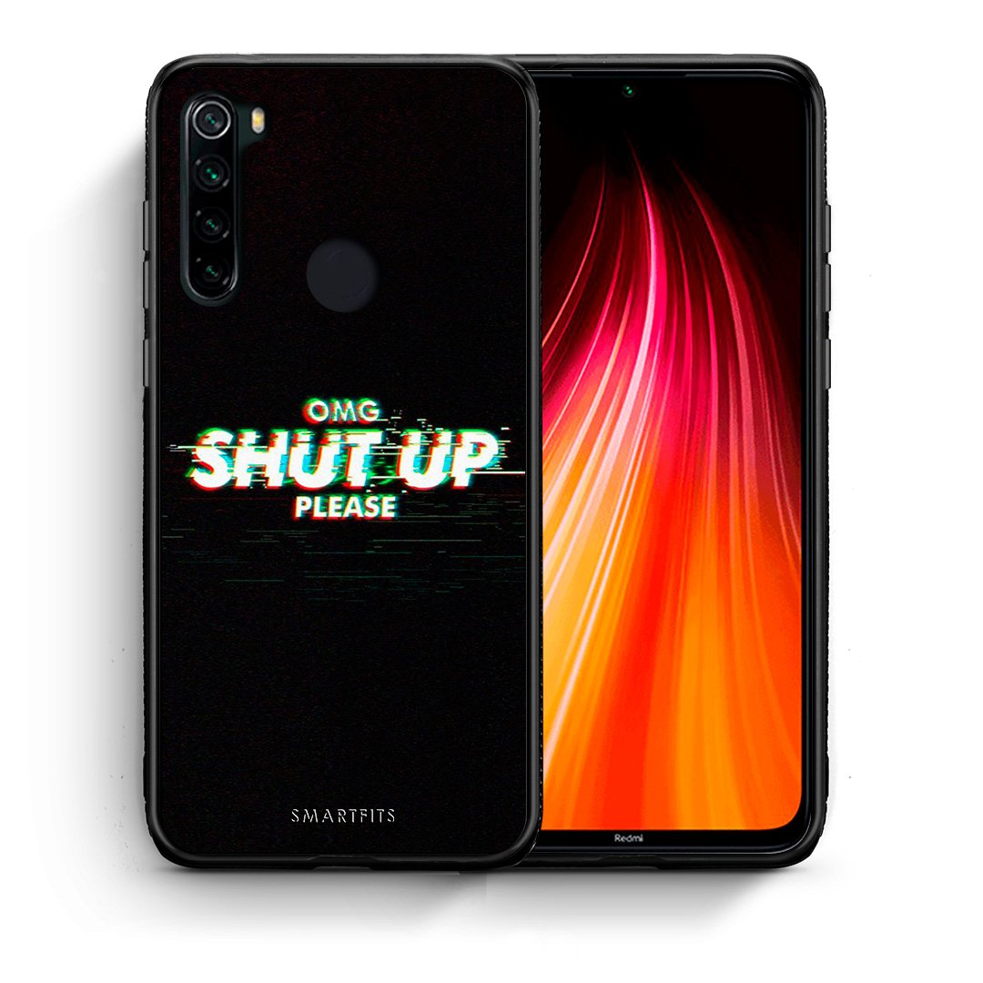 Θήκη Xiaomi Redmi Note 8 OMG ShutUp από τη Smartfits με σχέδιο στο πίσω μέρος και μαύρο περίβλημα | Xiaomi Redmi Note 8 OMG ShutUp case with colorful back and black bezels