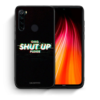 Θήκη Xiaomi Redmi Note 8 OMG ShutUp από τη Smartfits με σχέδιο στο πίσω μέρος και μαύρο περίβλημα | Xiaomi Redmi Note 8 OMG ShutUp case with colorful back and black bezels