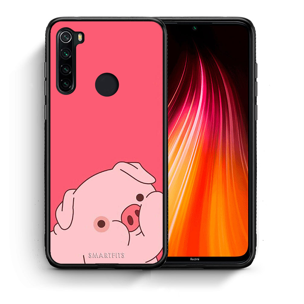 Θήκη Αγίου Βαλεντίνου Xiaomi Redmi Note 8 Pig Love 1 από τη Smartfits με σχέδιο στο πίσω μέρος και μαύρο περίβλημα | Xiaomi Redmi Note 8 Pig Love 1 case with colorful back and black bezels
