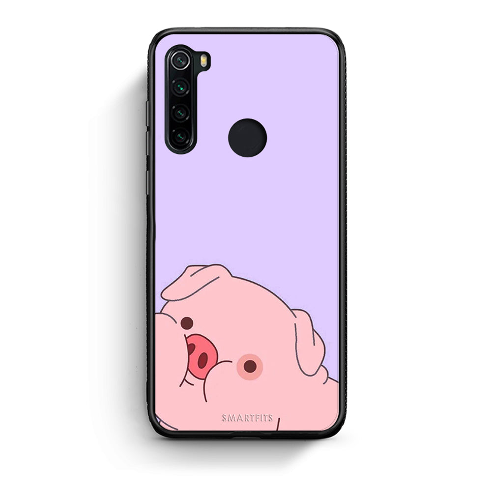 Xiaomi Redmi Note 8 Pig Love 2 Θήκη Αγίου Βαλεντίνου από τη Smartfits με σχέδιο στο πίσω μέρος και μαύρο περίβλημα | Smartphone case with colorful back and black bezels by Smartfits
