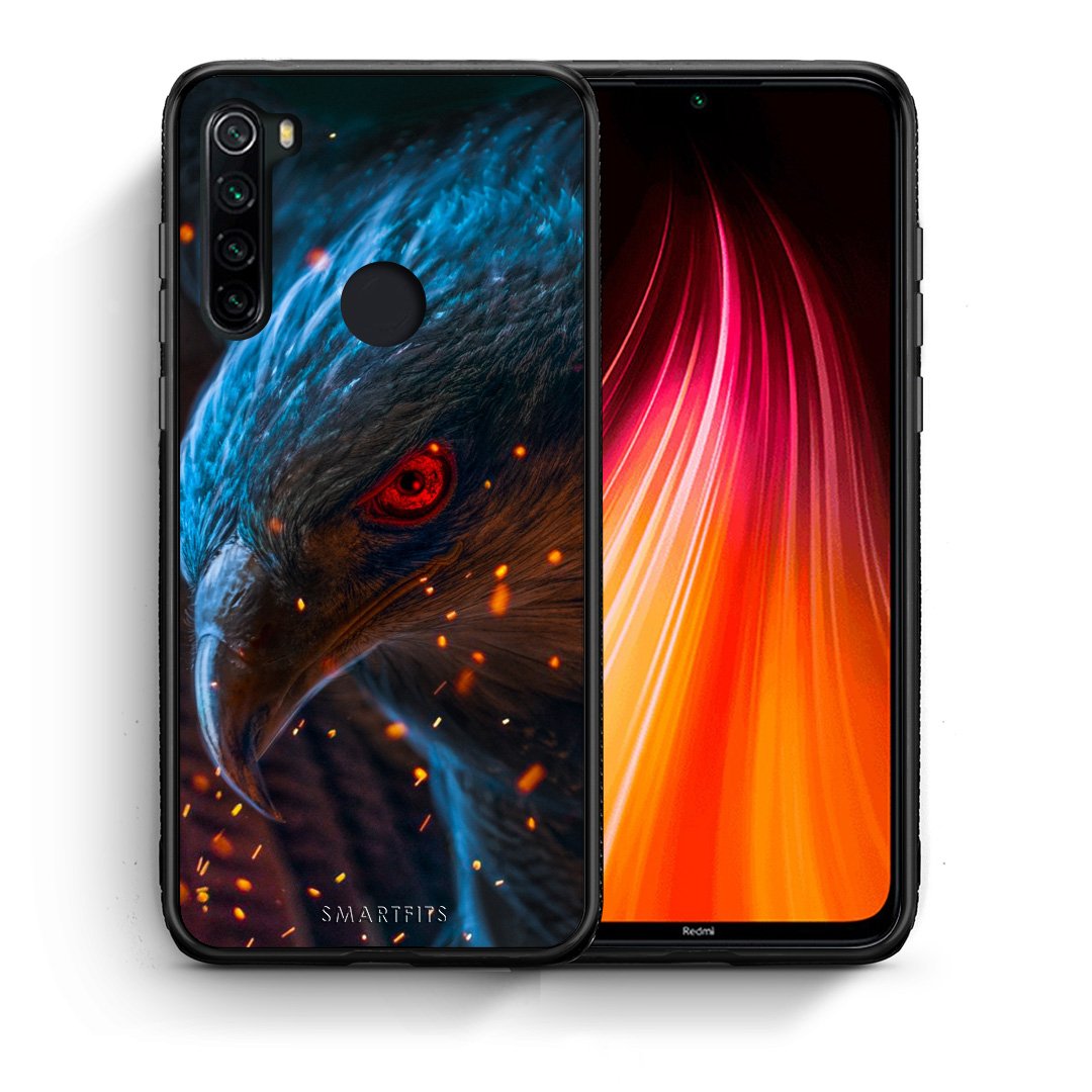 Θήκη Xiaomi Redmi Note 8 Eagle PopArt από τη Smartfits με σχέδιο στο πίσω μέρος και μαύρο περίβλημα | Xiaomi Redmi Note 8 Eagle PopArt case with colorful back and black bezels