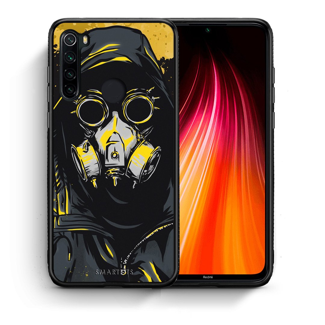 Θήκη Xiaomi Redmi Note 8 Mask PopArt από τη Smartfits με σχέδιο στο πίσω μέρος και μαύρο περίβλημα | Xiaomi Redmi Note 8 Mask PopArt case with colorful back and black bezels