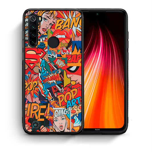 Θήκη Xiaomi Redmi Note 8 PopArt OMG από τη Smartfits με σχέδιο στο πίσω μέρος και μαύρο περίβλημα | Xiaomi Redmi Note 8 PopArt OMG case with colorful back and black bezels