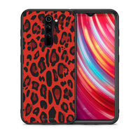 Thumbnail for Θήκη Xiaomi Redmi Note 8 Pro Red Leopard Animal από τη Smartfits με σχέδιο στο πίσω μέρος και μαύρο περίβλημα | Xiaomi Redmi Note 8 Pro Red Leopard Animal case with colorful back and black bezels