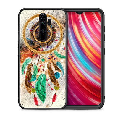 Θήκη Xiaomi Redmi Note 8 Pro DreamCatcher Boho από τη Smartfits με σχέδιο στο πίσω μέρος και μαύρο περίβλημα | Xiaomi Redmi Note 8 Pro DreamCatcher Boho case with colorful back and black bezels