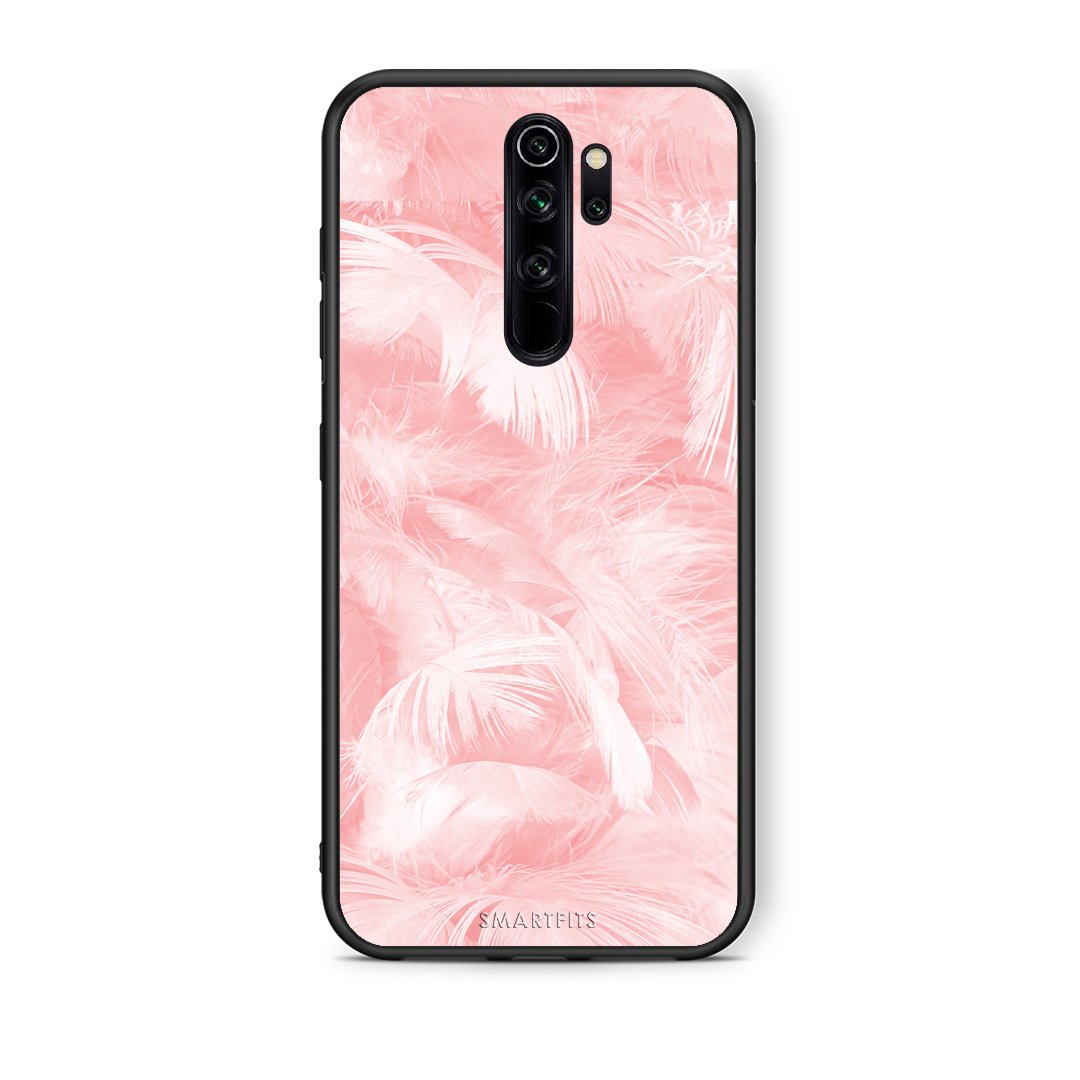 33 - Xiaomi Redmi Note 8 Pro Pink Feather Boho case, cover, bumper