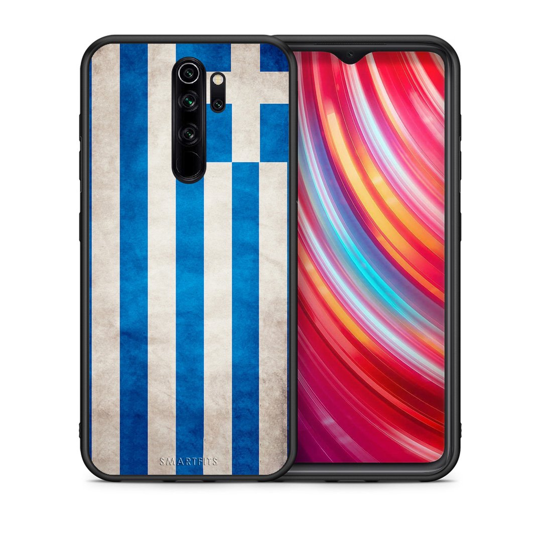 Θήκη Xiaomi Redmi Note 8 Pro Greek Flag από τη Smartfits με σχέδιο στο πίσω μέρος και μαύρο περίβλημα | Xiaomi Redmi Note 8 Pro Greek Flag case with colorful back and black bezels