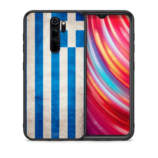 Θήκη Xiaomi Redmi Note 8 Pro Greek Flag από τη Smartfits με σχέδιο στο πίσω μέρος και μαύρο περίβλημα | Xiaomi Redmi Note 8 Pro Greek Flag case with colorful back and black bezels