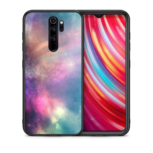 Θήκη Xiaomi Redmi Note 8 Pro Rainbow Galaxy από τη Smartfits με σχέδιο στο πίσω μέρος και μαύρο περίβλημα | Xiaomi Redmi Note 8 Pro Rainbow Galaxy case with colorful back and black bezels
