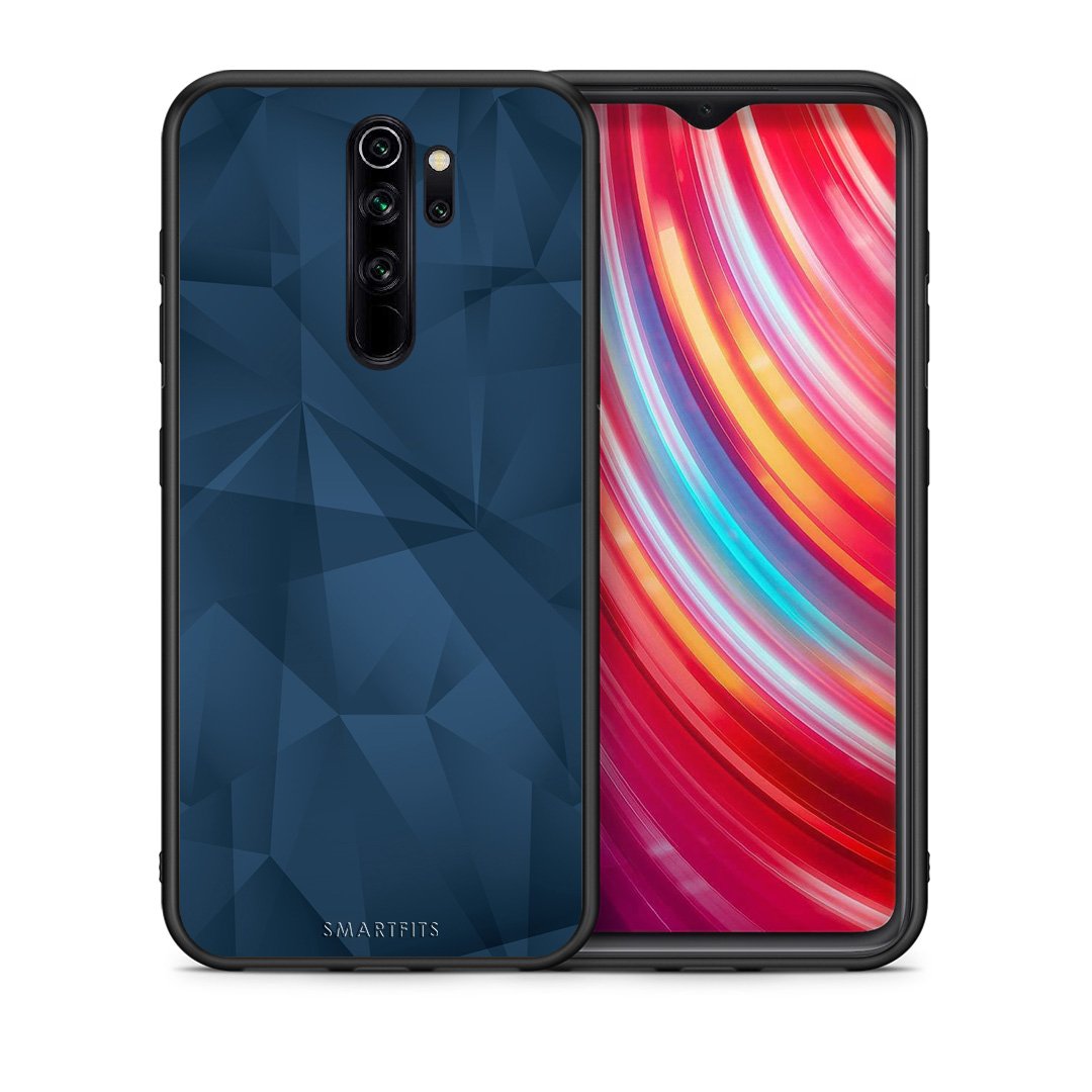 Θήκη Xiaomi Redmi Note 8 Pro Blue Abstract Geometric από τη Smartfits με σχέδιο στο πίσω μέρος και μαύρο περίβλημα | Xiaomi Redmi Note 8 Pro Blue Abstract Geometric case with colorful back and black bezels