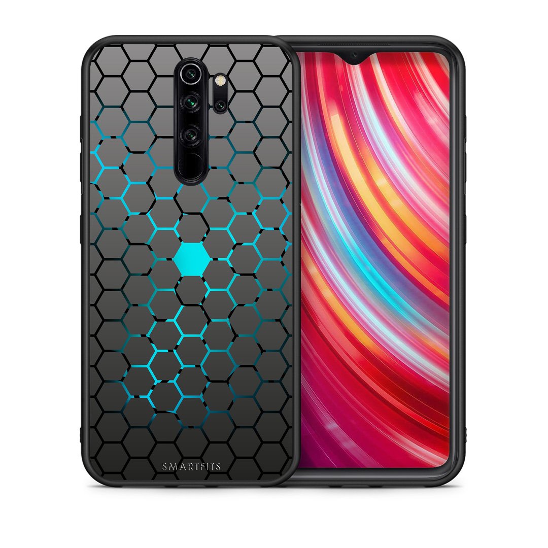 Θήκη Xiaomi Redmi Note 8 Pro Hexagonal Geometric από τη Smartfits με σχέδιο στο πίσω μέρος και μαύρο περίβλημα | Xiaomi Redmi Note 8 Pro Hexagonal Geometric case with colorful back and black bezels