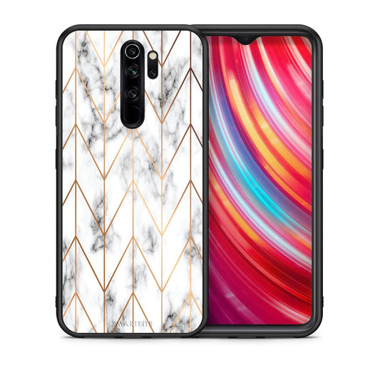 Θήκη Xiaomi Redmi Note 8 Pro Gold Geometric Marble από τη Smartfits με σχέδιο στο πίσω μέρος και μαύρο περίβλημα | Xiaomi Redmi Note 8 Pro Gold Geometric Marble case with colorful back and black bezels