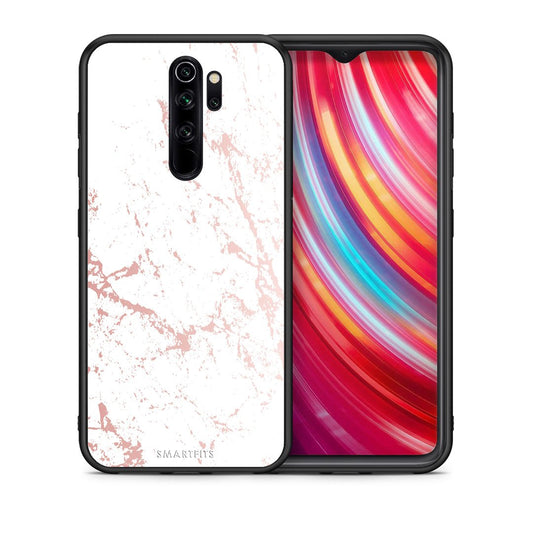 Θήκη Xiaomi Redmi Note 8 Pro Pink Splash Marble από τη Smartfits με σχέδιο στο πίσω μέρος και μαύρο περίβλημα | Xiaomi Redmi Note 8 Pro Pink Splash Marble case with colorful back and black bezels