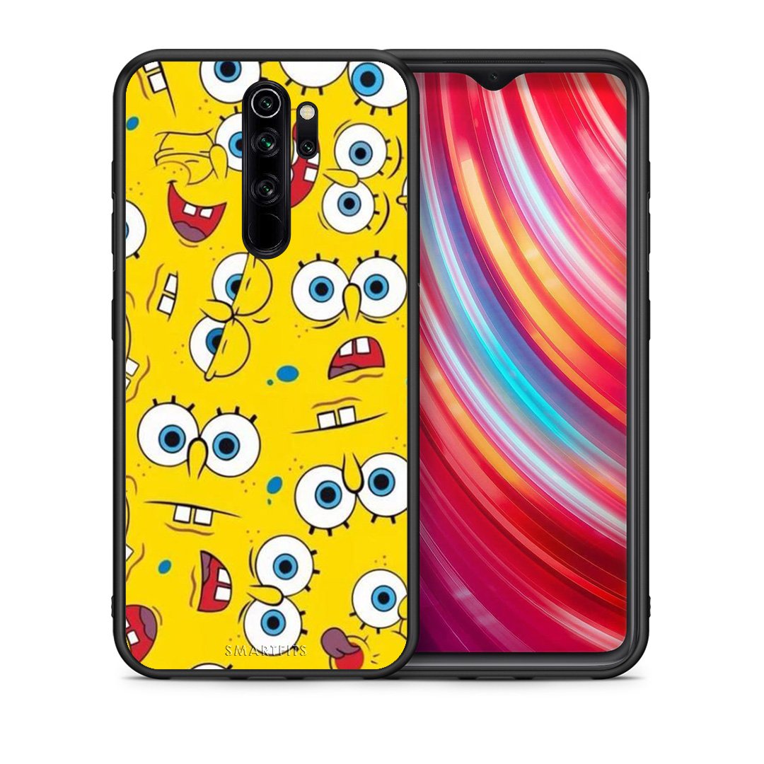 Θήκη Xiaomi Redmi Note 8 Pro Sponge PopArt από τη Smartfits με σχέδιο στο πίσω μέρος και μαύρο περίβλημα | Xiaomi Redmi Note 8 Pro Sponge PopArt case with colorful back and black bezels