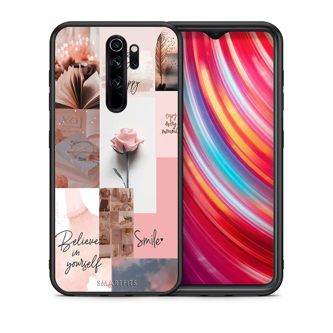 Θήκη Xiaomi Redmi Note 8 Pro Aesthetic Collage από τη Smartfits με σχέδιο στο πίσω μέρος και μαύρο περίβλημα | Xiaomi Redmi Note 8 Pro Aesthetic Collage case with colorful back and black bezels