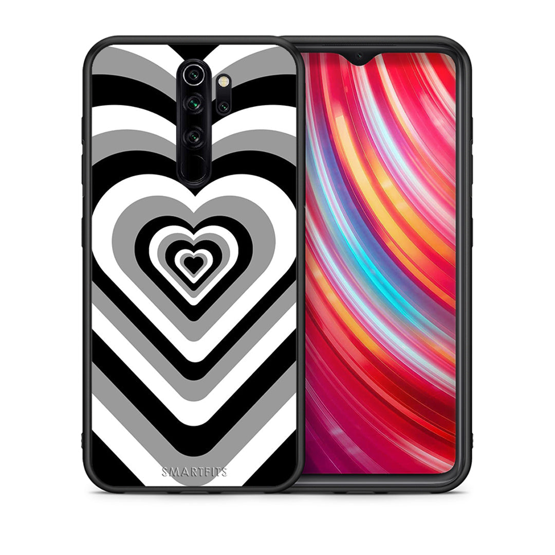 Θήκη Xiaomi Redmi Note 8 Pro Black Hearts από τη Smartfits με σχέδιο στο πίσω μέρος και μαύρο περίβλημα | Xiaomi Redmi Note 8 Pro Black Hearts case with colorful back and black bezels