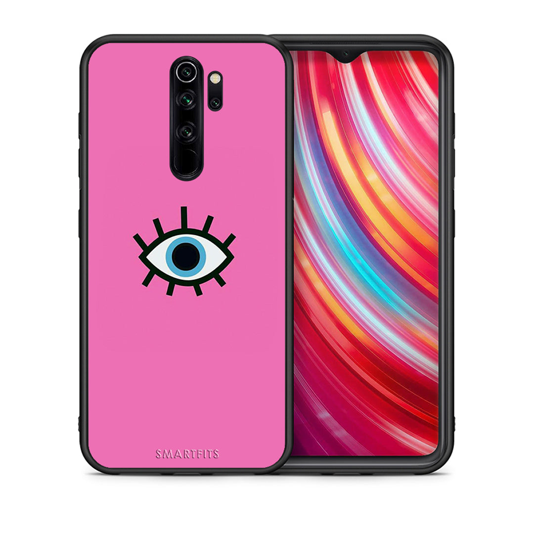 Θήκη Xiaomi Redmi Note 8 Pro Blue Eye Pink από τη Smartfits με σχέδιο στο πίσω μέρος και μαύρο περίβλημα | Xiaomi Redmi Note 8 Pro Blue Eye Pink case with colorful back and black bezels