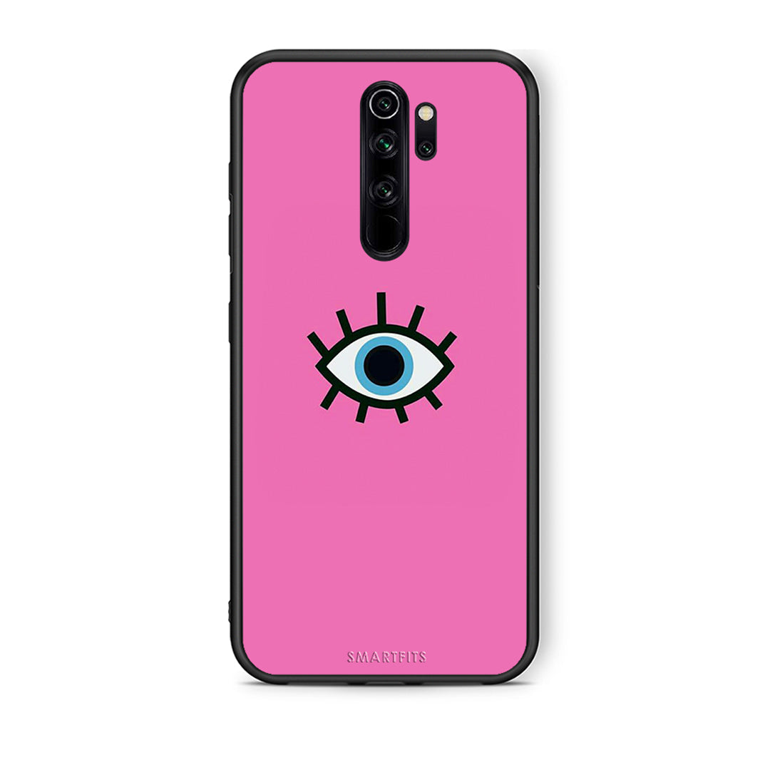 Xiaomi Redmi Note 8 Pro Blue Eye Pink θήκη από τη Smartfits με σχέδιο στο πίσω μέρος και μαύρο περίβλημα | Smartphone case with colorful back and black bezels by Smartfits