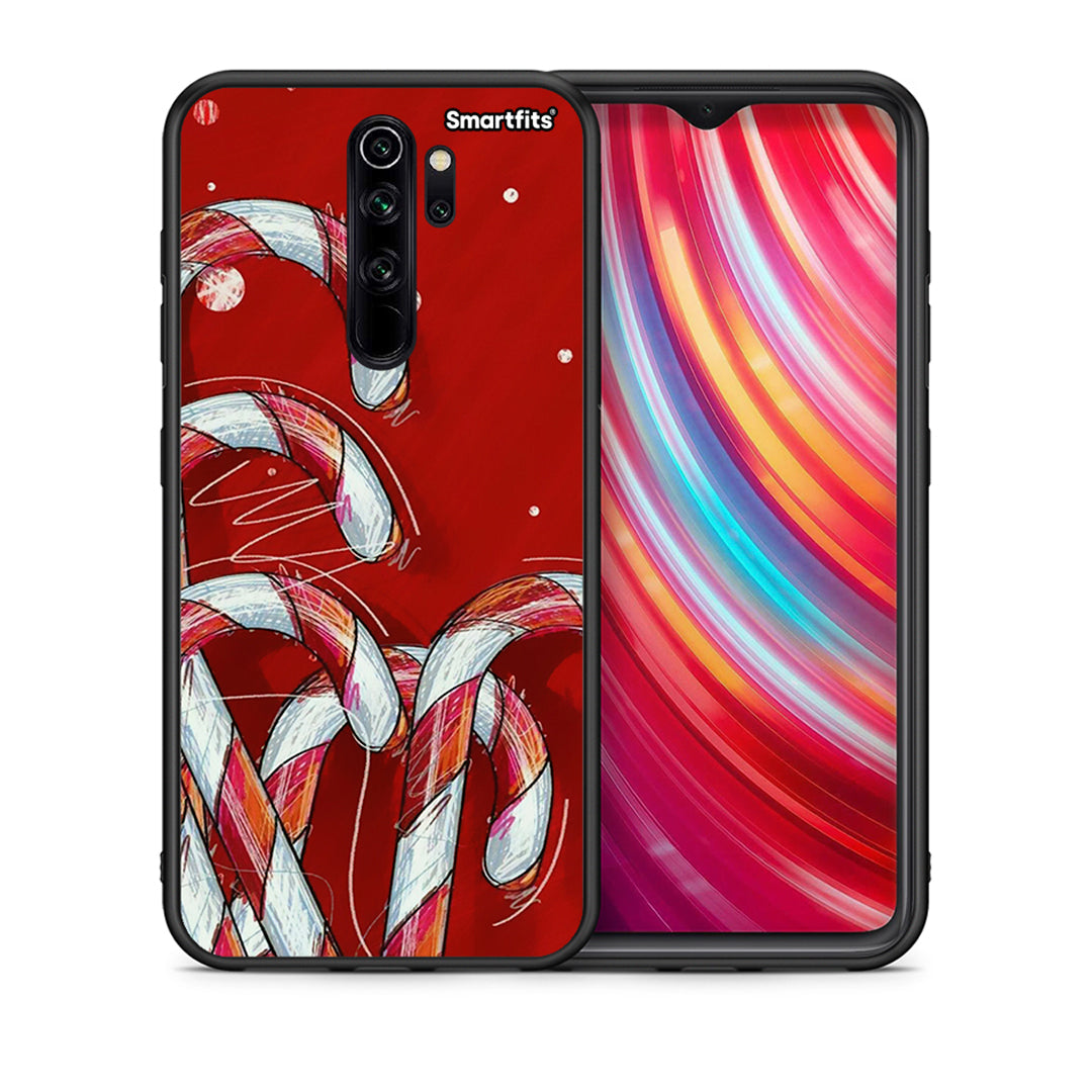 Θήκη Xiaomi Redmi Note 8 Pro Candy Cane από τη Smartfits με σχέδιο στο πίσω μέρος και μαύρο περίβλημα | Xiaomi Redmi Note 8 Pro Candy Cane case with colorful back and black bezels