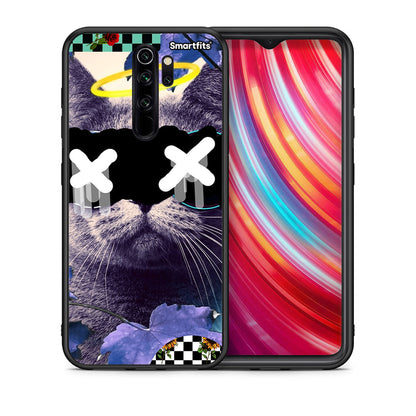 Θήκη Xiaomi Redmi Note 8 Pro Cat Collage από τη Smartfits με σχέδιο στο πίσω μέρος και μαύρο περίβλημα | Xiaomi Redmi Note 8 Pro Cat Collage case with colorful back and black bezels