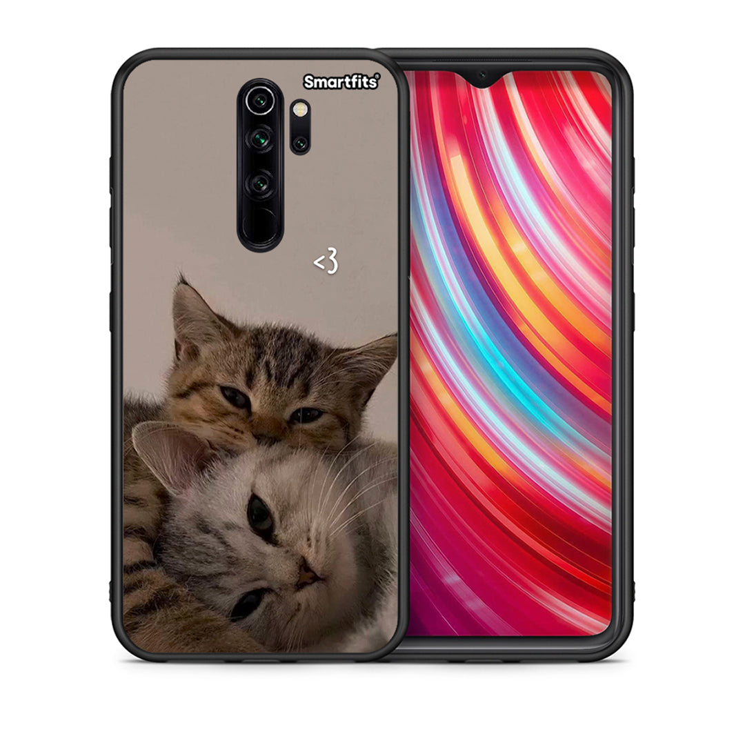 Θήκη Xiaomi Redmi Note 8 Pro Cats In Love από τη Smartfits με σχέδιο στο πίσω μέρος και μαύρο περίβλημα | Xiaomi Redmi Note 8 Pro Cats In Love case with colorful back and black bezels