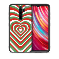 Thumbnail for Θήκη Xiaomi Redmi Note 8 Pro Christmas Hearts από τη Smartfits με σχέδιο στο πίσω μέρος και μαύρο περίβλημα | Xiaomi Redmi Note 8 Pro Christmas Hearts case with colorful back and black bezels