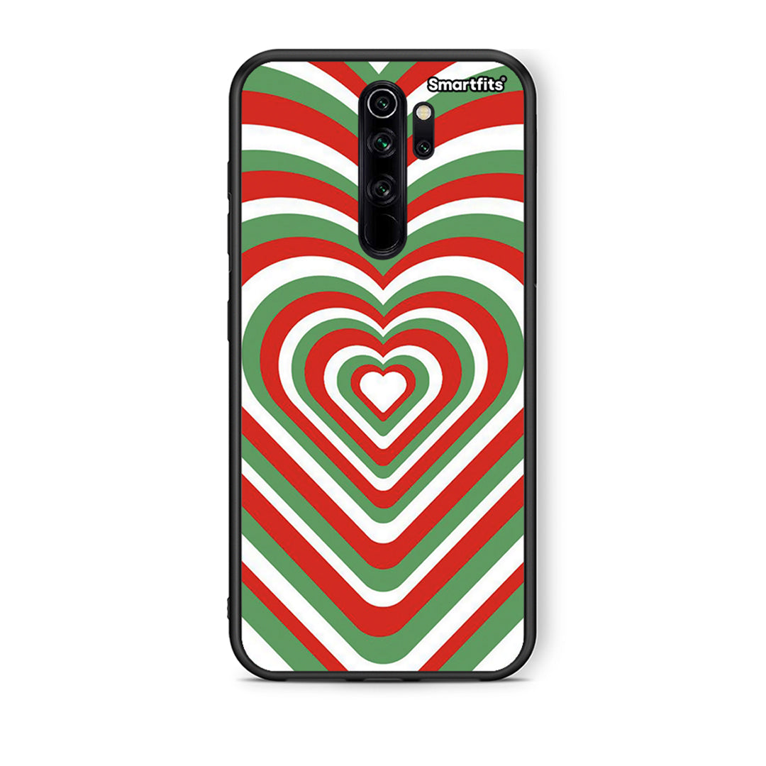 Xiaomi Redmi Note 8 Pro Christmas Hearts θήκη από τη Smartfits με σχέδιο στο πίσω μέρος και μαύρο περίβλημα | Smartphone case with colorful back and black bezels by Smartfits