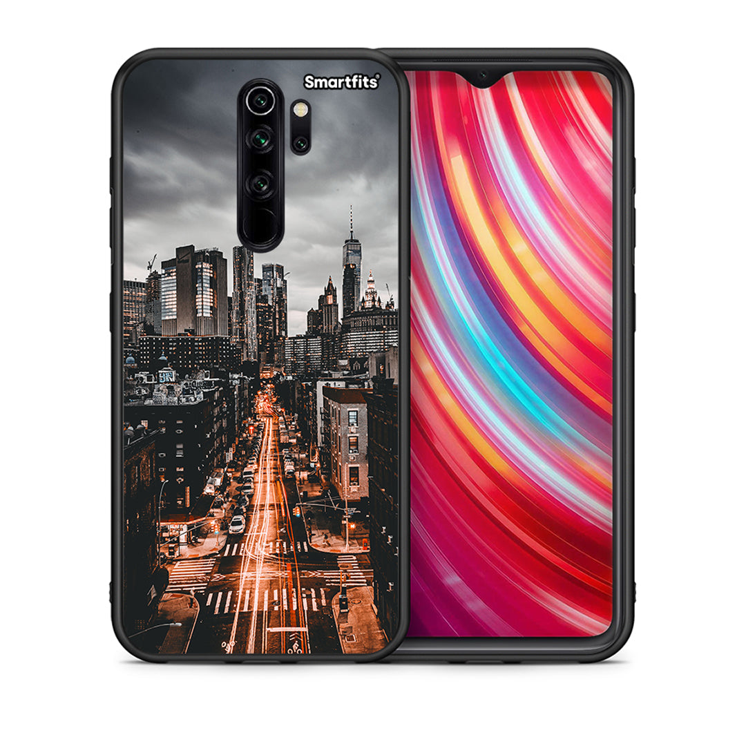Θήκη Xiaomi Redmi Note 8 Pro City Lights από τη Smartfits με σχέδιο στο πίσω μέρος και μαύρο περίβλημα | Xiaomi Redmi Note 8 Pro City Lights case with colorful back and black bezels