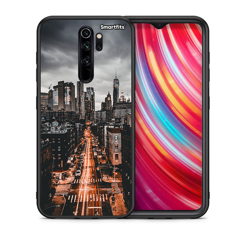 Θήκη Xiaomi Redmi Note 8 Pro City Lights από τη Smartfits με σχέδιο στο πίσω μέρος και μαύρο περίβλημα | Xiaomi Redmi Note 8 Pro City Lights case with colorful back and black bezels